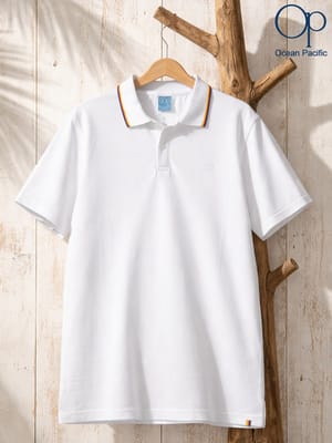OCEAN PACIFIC  (オーシャンパシフィック) ポロシャツ 半袖 ラインリブ ワンポイント シャツ 515121 ユニセックス