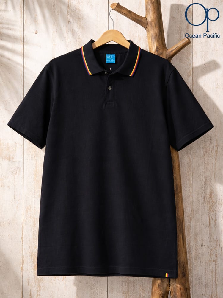 OCEAN PACIFIC  (オーシャンパシフィック) ポロシャツ 半袖 ラインリブ ワンポイント シャツ 515121 ユニセックス