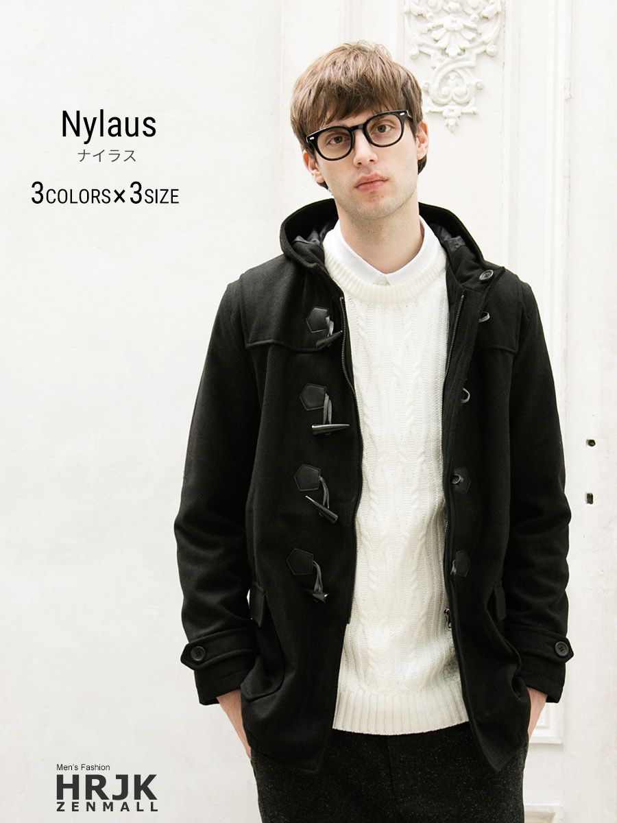 Nylaus (ナイラス) ウール混 メルトン ダッフルコート WEB限定