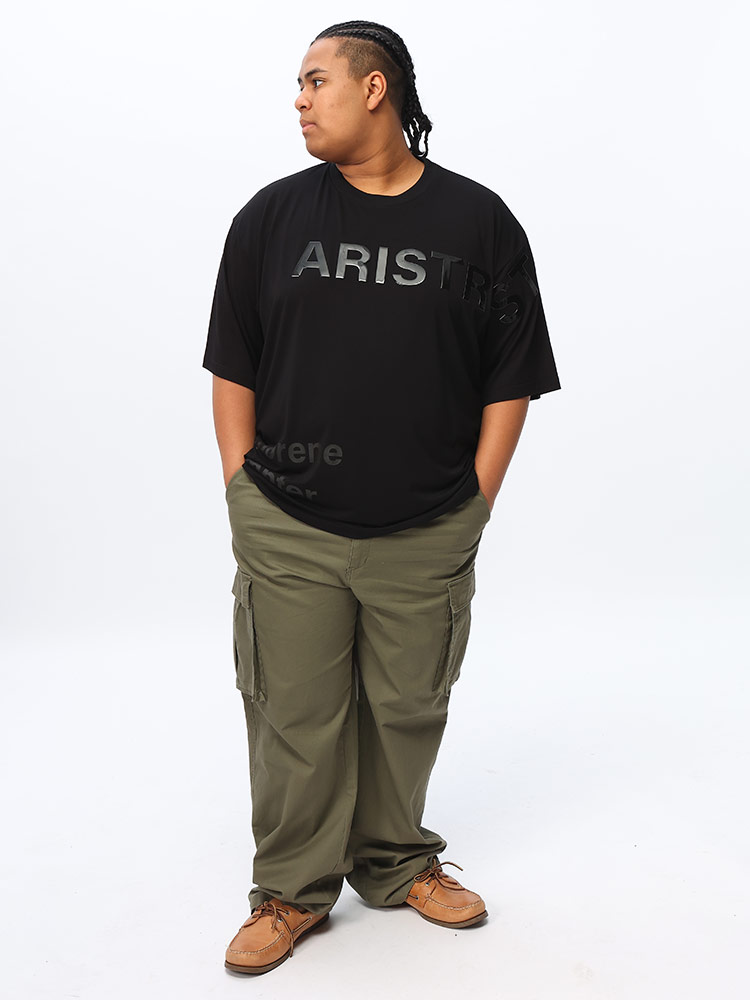半袖 Tシャツ ストレッチ エナメルロゴ クルーネック 大きい