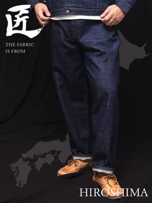 デニムパンツ ジーンズ 匠-TAKUMI- DOCTOR DENIM HONZAWA×KAIHARA DENIM ボタンフライ 5P  ボトムス カイハラデニム コラボ 大きいサイズ メンズ