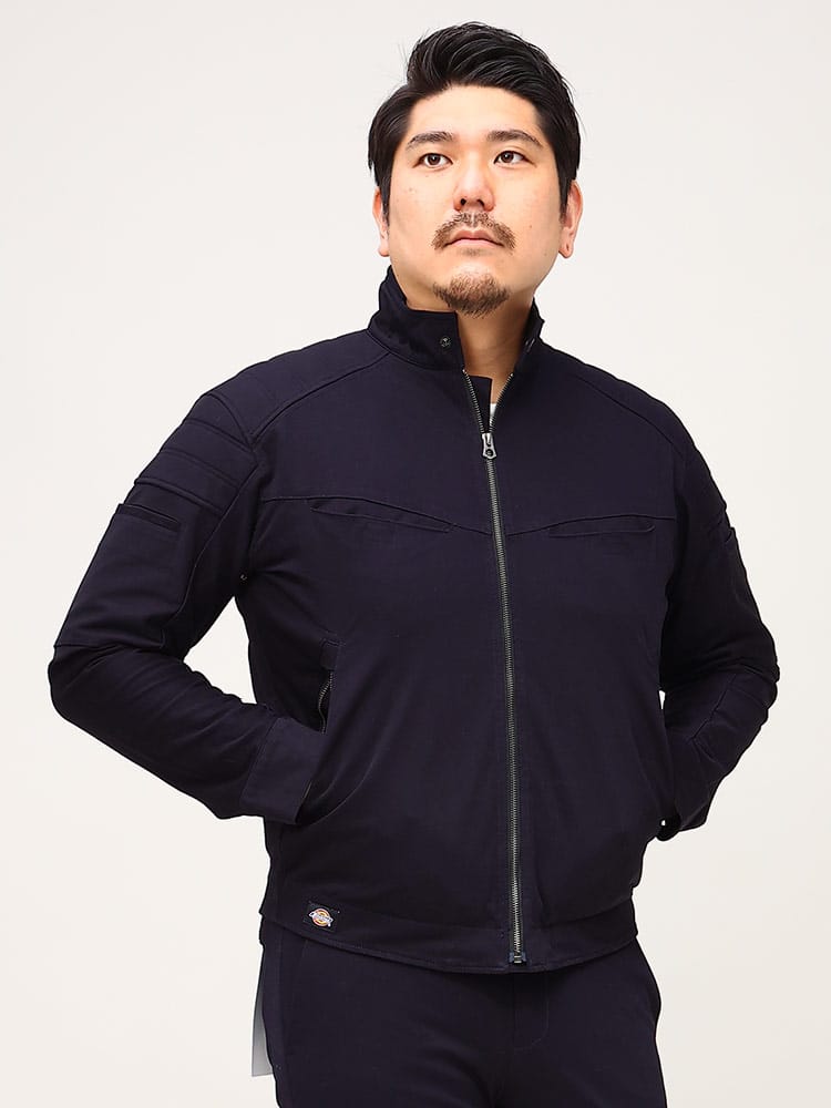 大きいサイズ メンズ Dickies (ディッキーズ) ストレッチ コットン フルジップ ジャケット 作業着 作業服 ワークウェア