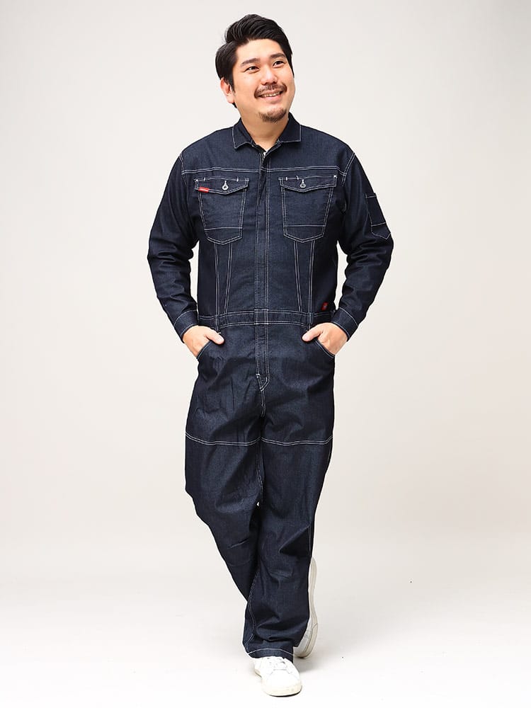 大きいサイズ メンズ Dickies (ディッキーズ) ストレッチ デニム つなぎ ツナギ オールインワン 作業服 作業着 ワークウェア