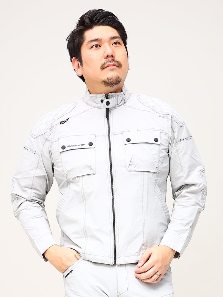 在庫処分 返品交換不可 大きいサイズ メンズ GLADIATOR (グラディエーター) 4WAYストレッチ ポケット フルジップ ジャケット 作業服 作業着 ワークウェア