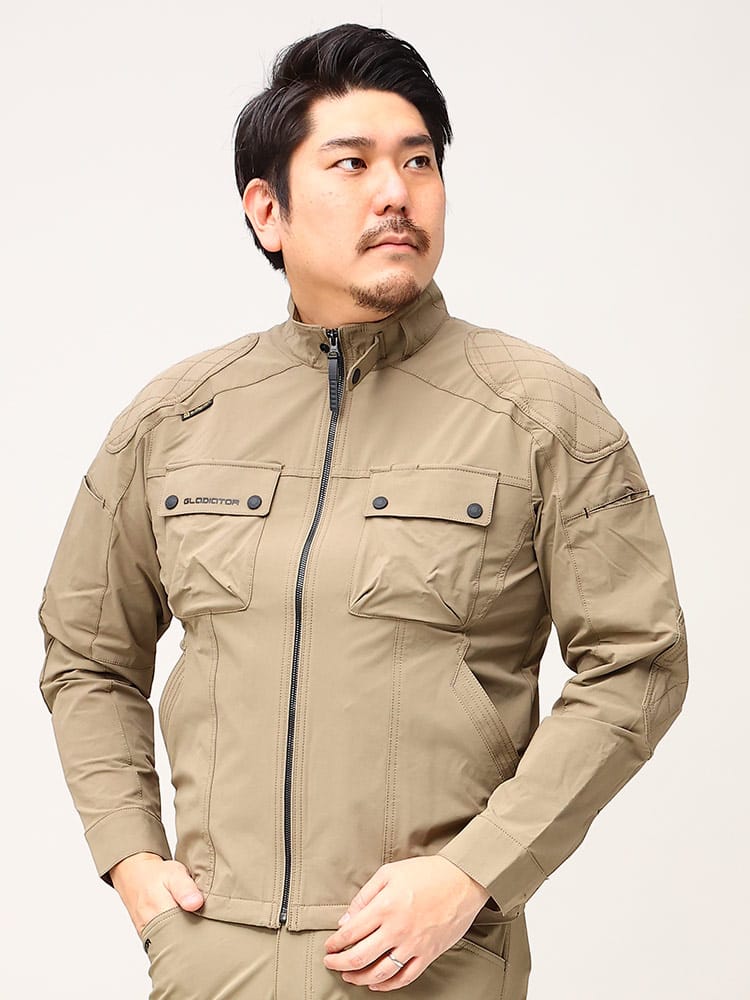 在庫処分 返品交換不可 大きいサイズ メンズ GLADIATOR (グラディエーター) 4WAYストレッチ ポケット フルジップ ジャケット 作業服 作業着 ワークウェア