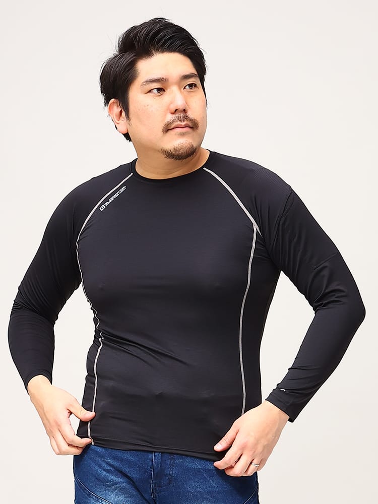 大きいサイズ メンズ GLADIATOR (グラディエーター) ニオイクリア 消臭 接触冷感 長袖 Tシャツ インナー 作業服 作業着 ワークウェア