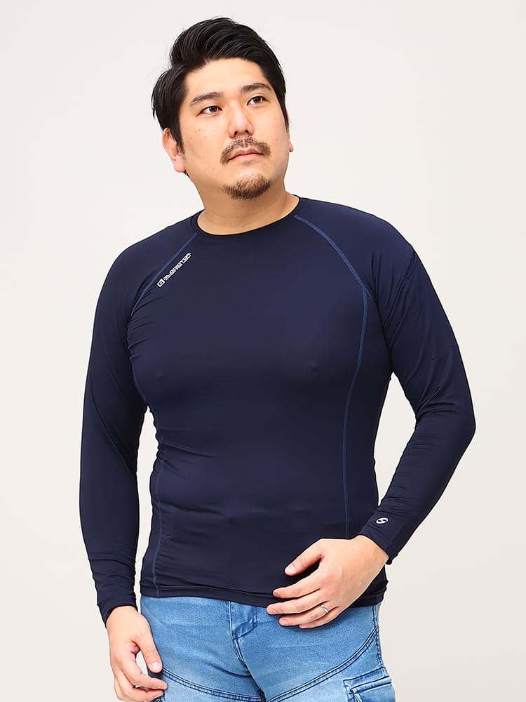 大きいサイズ メンズ GLADIATOR (グラディエーター) ニオイクリア 消臭 接触冷感 長袖 Tシャツ インナー 作業服 作業着 ワークウェア