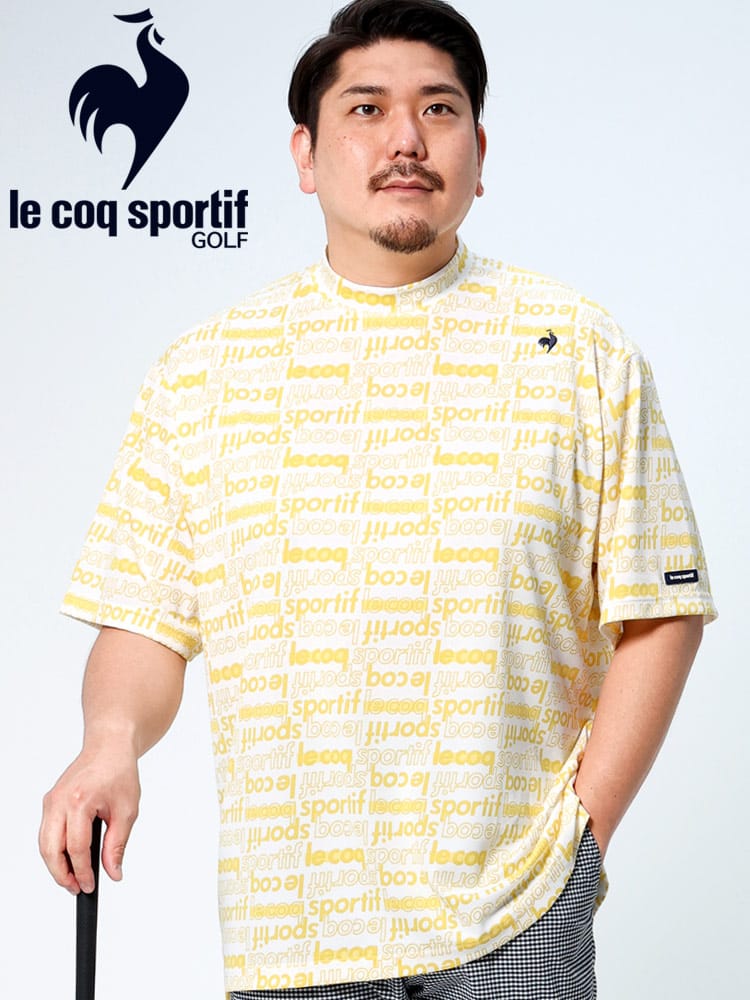 大きいサイズ メンズ le coq sportif (ルコックスポルティフ) GOLF 吸汗速乾 UVカット モックネック 半袖 Tシャツ