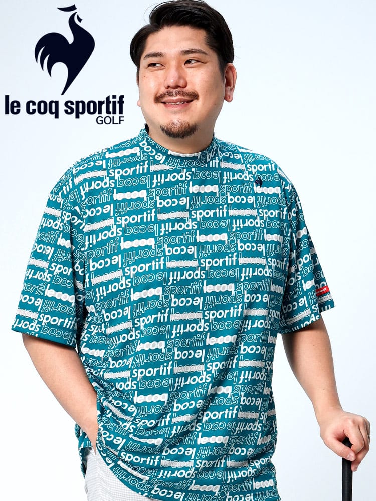 大きいサイズ メンズ le coq sportif (ルコックスポルティフ) GOLF 吸汗速乾 UVカット モックネック 半袖 Tシャツ