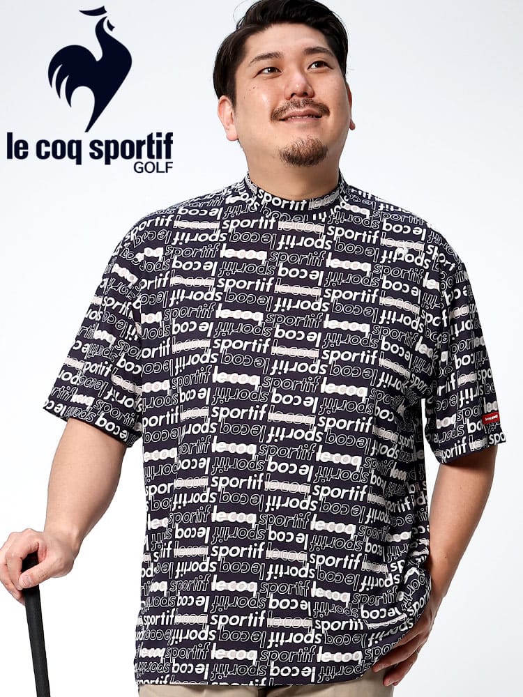 大きいサイズ メンズ le coq sportif (ルコックスポルティフ) GOLF 吸汗速乾 UVカット モックネック 半袖 Tシャツ