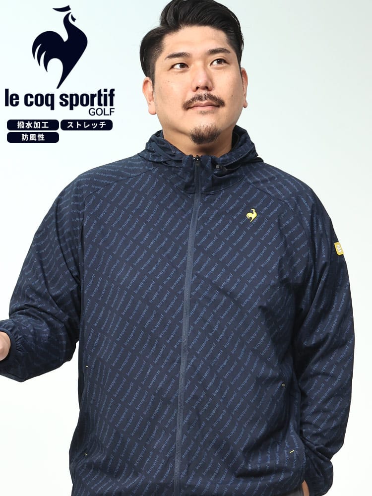 GOLF フード収納 総柄 フルジップ ウィンドブレーカー (le coq sportif 