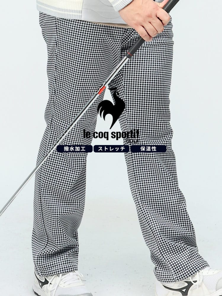 GOLF WARM 裏起毛 ストレッチ 撥水 千鳥柄 ロングパンツ (le coq sportif) ルコックスポルティフ 大きいサイズ メンズ 