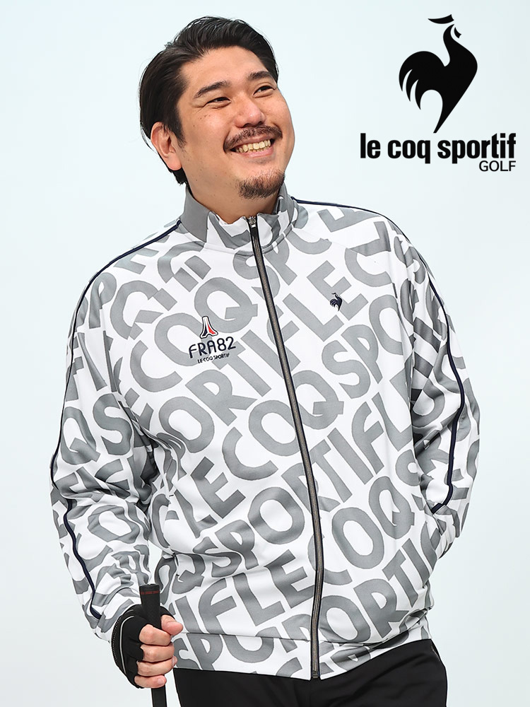 le coq sportif (ルコックスポルティフ) le coq GOLF ゴルフ特化型設計 ストレッチ UVカット ロゴジャガード フルジップ ブルゾン