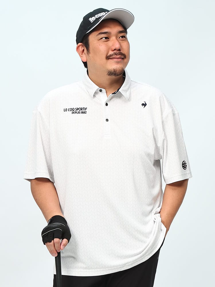 le coq sportif (ルコックスポルティフ) le coq GOLF ゴルフ特化型設計 ストレッチ 吸汗速乾 小柄ジャガード 半袖 ポロシャツ