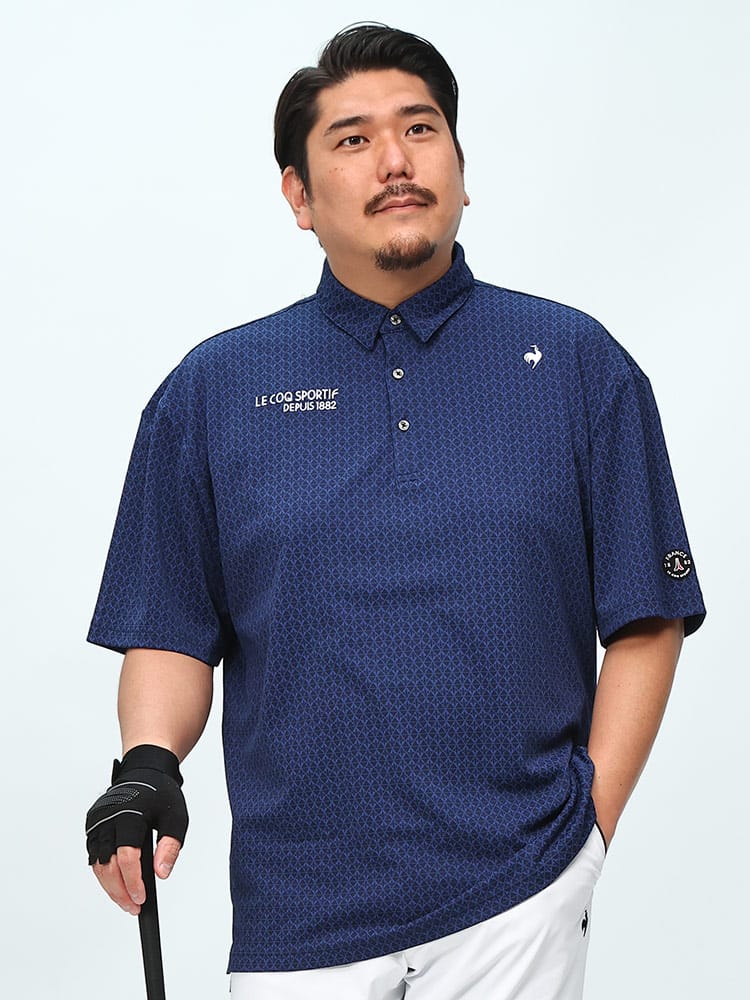 le coq sportif (ルコックスポルティフ) le coq GOLF ゴルフ特化型設計 ストレッチ 吸汗速乾 小柄ジャガード 半袖 ポロシャツ