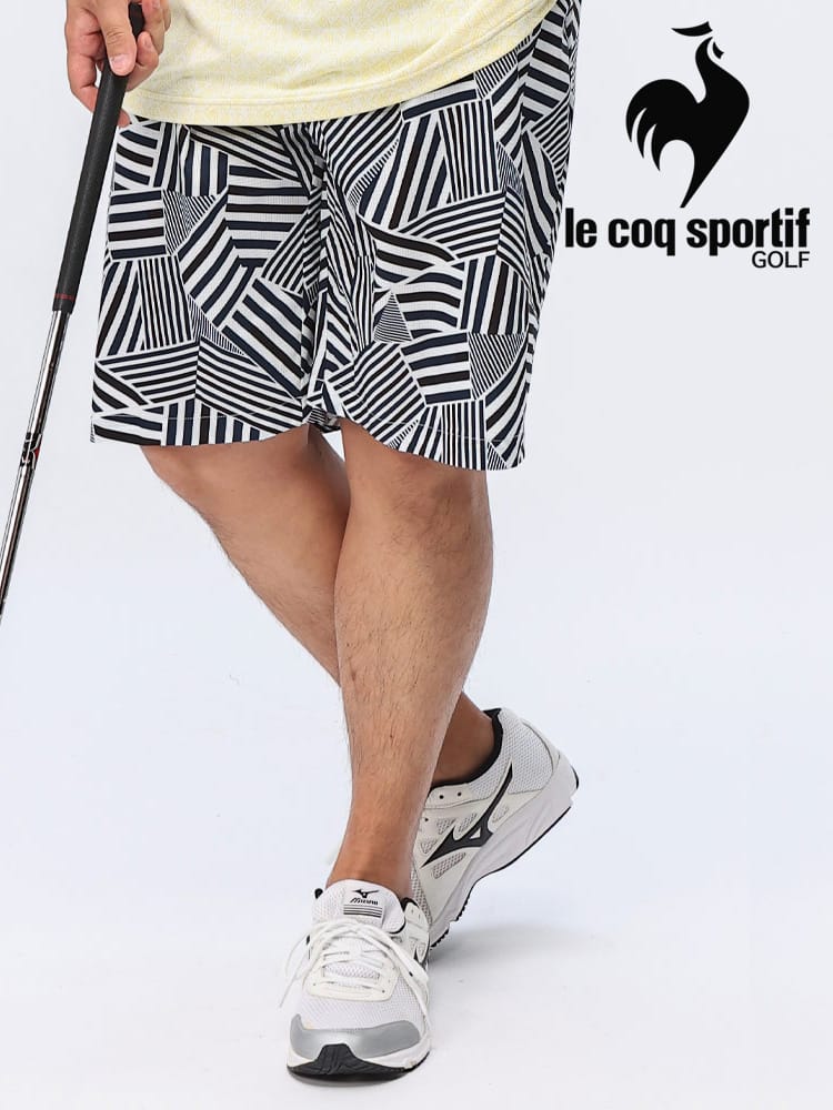 在庫処分 返品交換不可 ショートパンツ le coq GOLF ストレッチ 吸汗速乾 フレンチボーダー ショーツ ゴルフ スポーツ 大きいサイズ メンズ