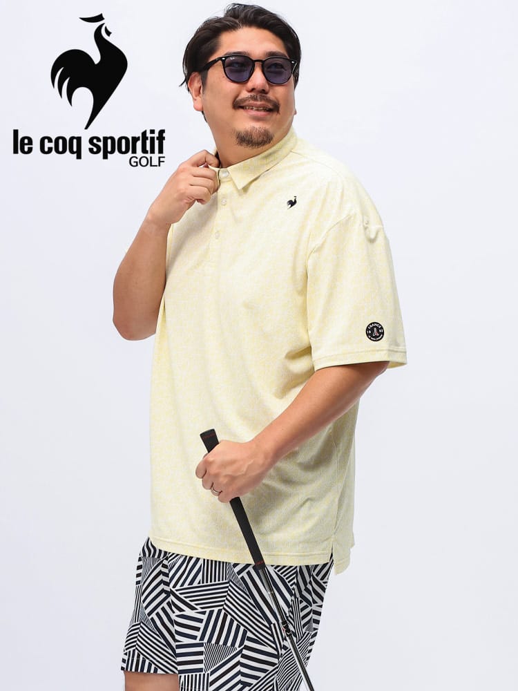 半袖 ポロシャツ le coq GOLF ストレッチ 高速DRY フレンチ小ボーダー スポーツ ゴルフ 大きいサイズ メンズ