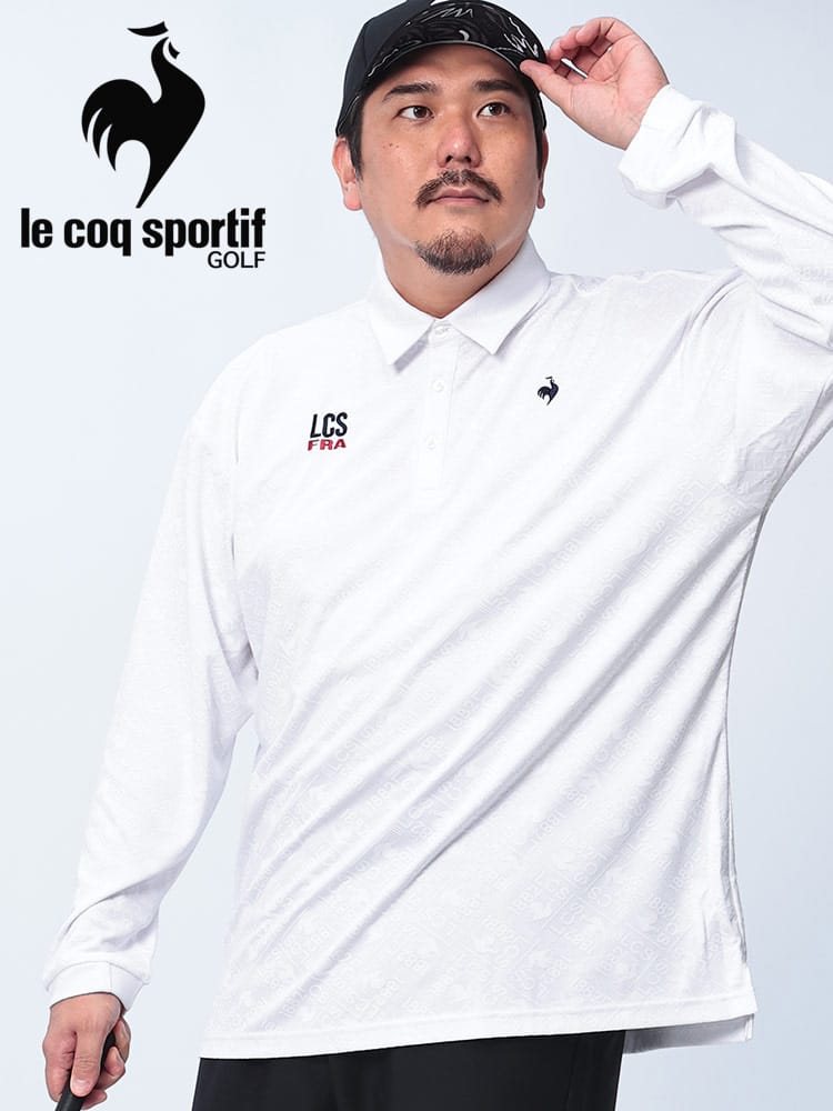 長袖 ポロシャツ ドライ ストレッチ ジャガード トップス ゴルフ スポーツ 大きいサイズ メンズ