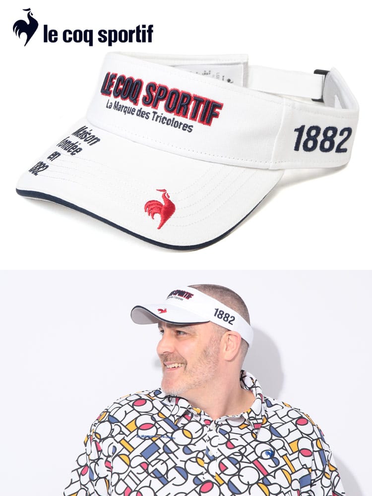 ロゴ刺繍 コットン サンバイザー 大きいサイズ メンズ