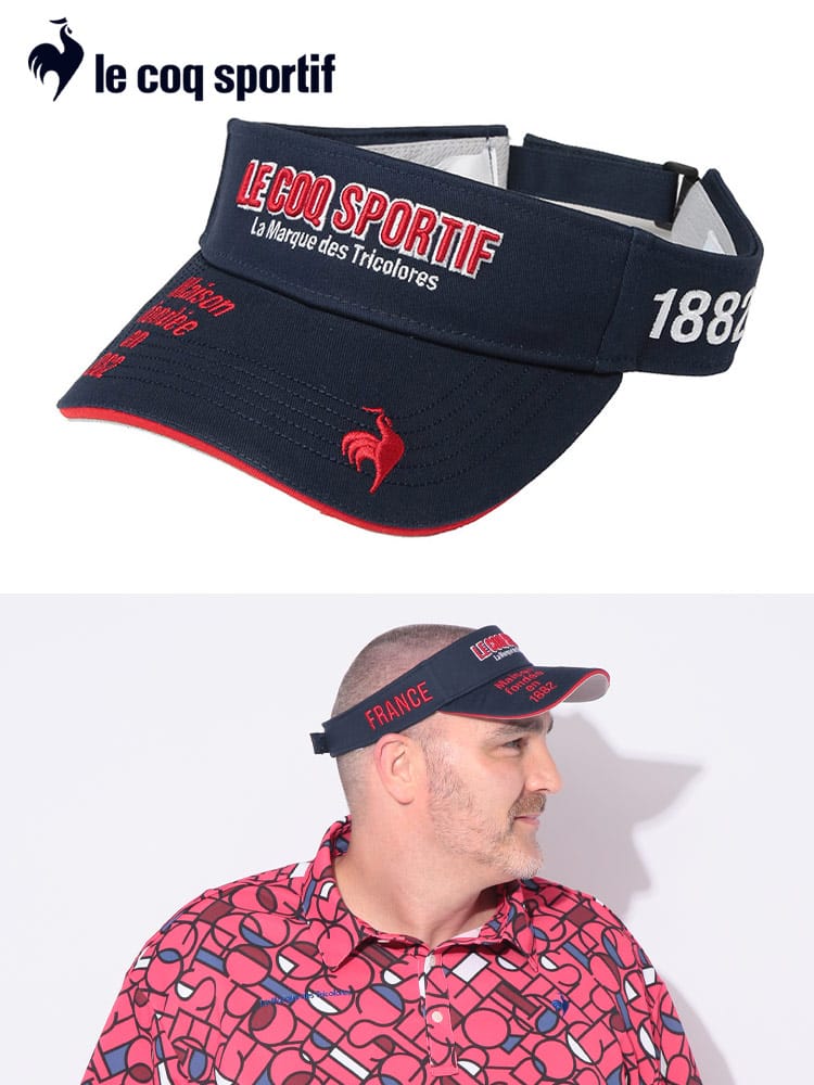 ロゴ刺繍 コットン サンバイザー 大きいサイズ メンズ