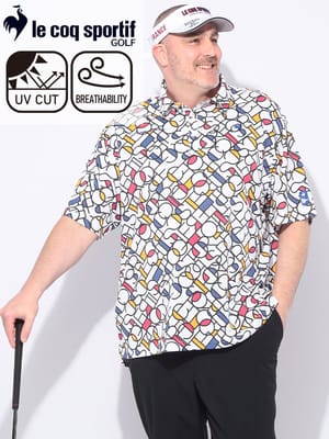 ストレッチ UVカット グラフィック 半袖 ポロシャツ 大きいサイズ メンズ