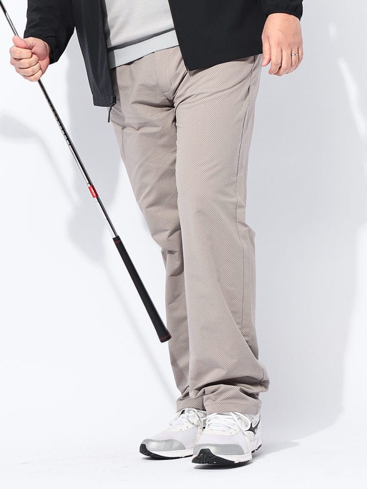 ロングパンツ GOLF 保温 ストレッチ ダイヤ柄 ボトムス ゴルフ スポーツ 伸びる 秋 冬 大きいサイズメンズ