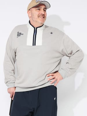 ハーフジップ カットソー GOLF ストレッチ セーターライク トップス プルオーバー ゴルフ UVカット 秋 冬 大きいサイズ メンズ