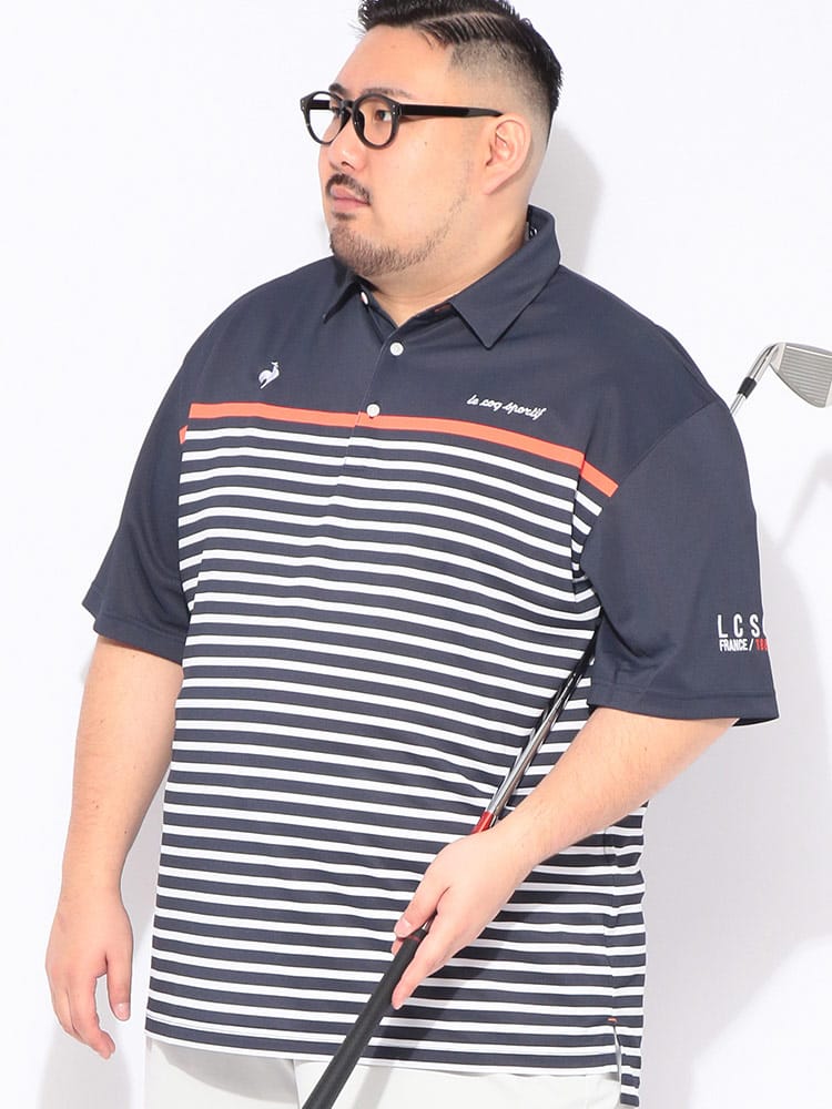 ポロシャツ 半袖 メンズ 大きいサイズ ゴルフ 吸汗速乾 UVカット 遮熱 ボーダー シャツ トップス スポーツ 消臭 通気性 春 夏