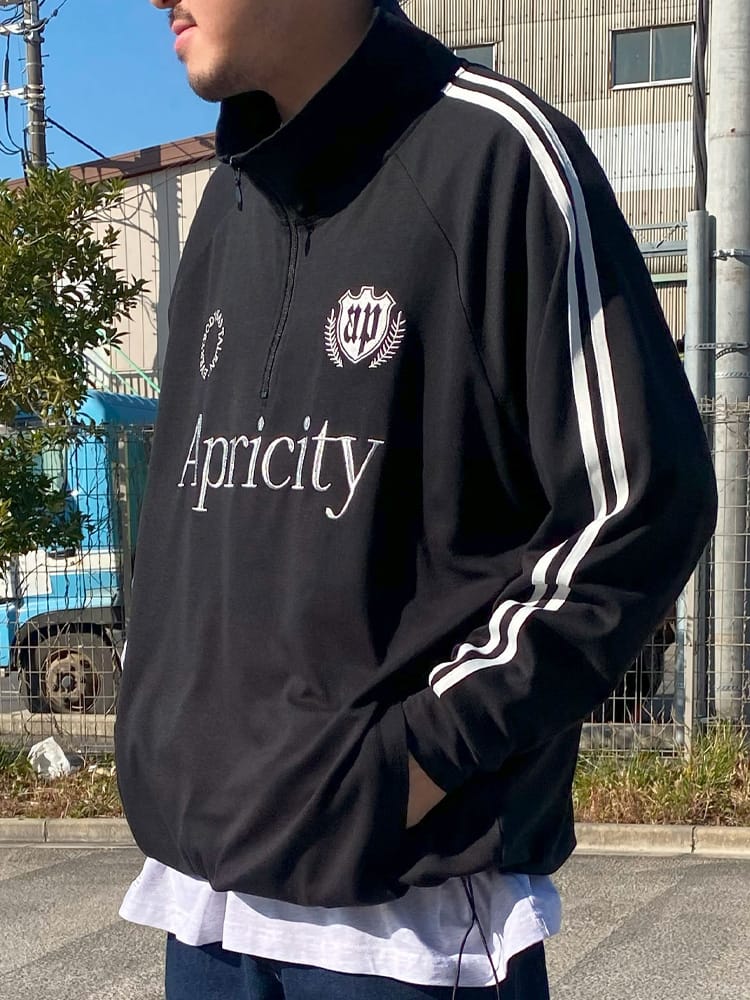 長袖 Tシャツ ポンチ素材 ハーフジップ 長袖 ゲームシャツ プルオーバー ゆったり 大きいサイズ メンズ