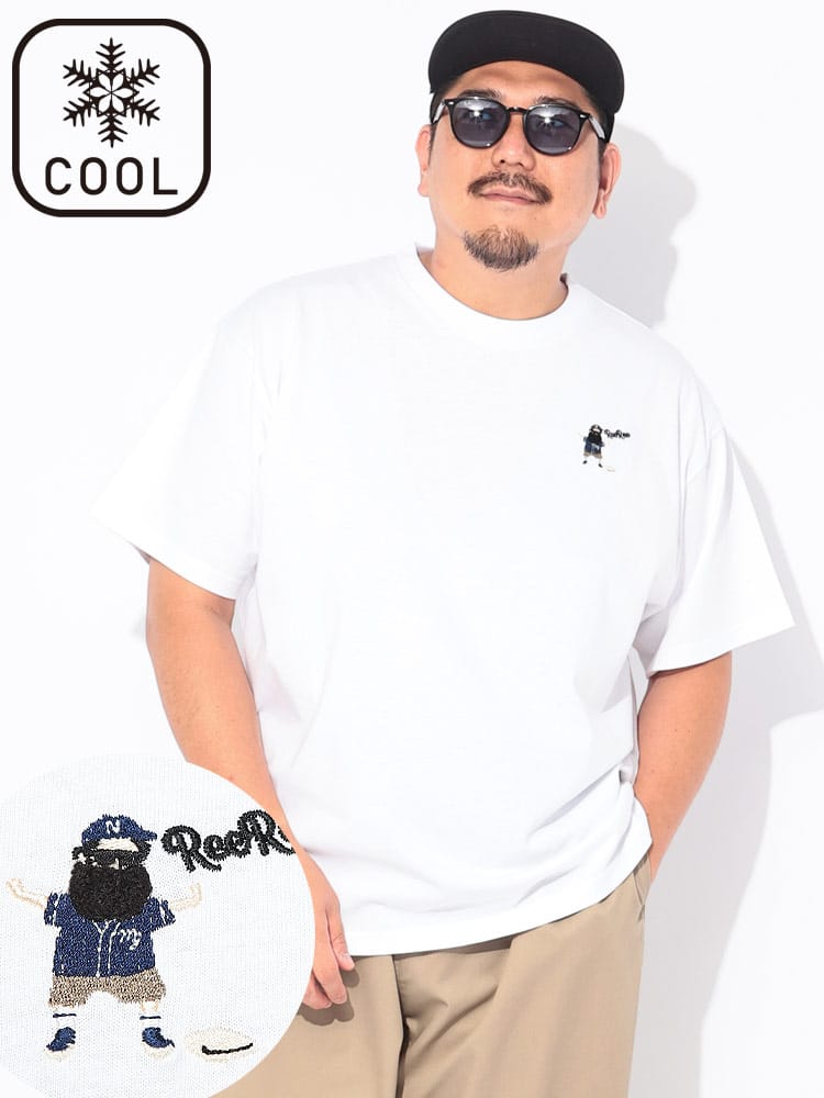 Tシャツ 半袖 メンズ 大きいサイズ 冷感 メジャーリーグ ワンポイント刺繍 クルーネック カットソー トップス コットン クルー 冷たい 涼しい 春 夏