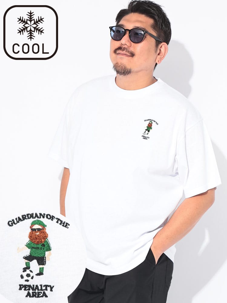 Tシャツ 半袖 メンズ 大きいサイズ 冷感 メジャーリーグ ワンポイント刺繍 クルーネック カットソー トップス コットン クルー 冷たい 涼しい 春 夏