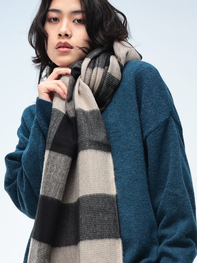 WOODENDOLL(ウッディンドール) 大判 チェックマフラー