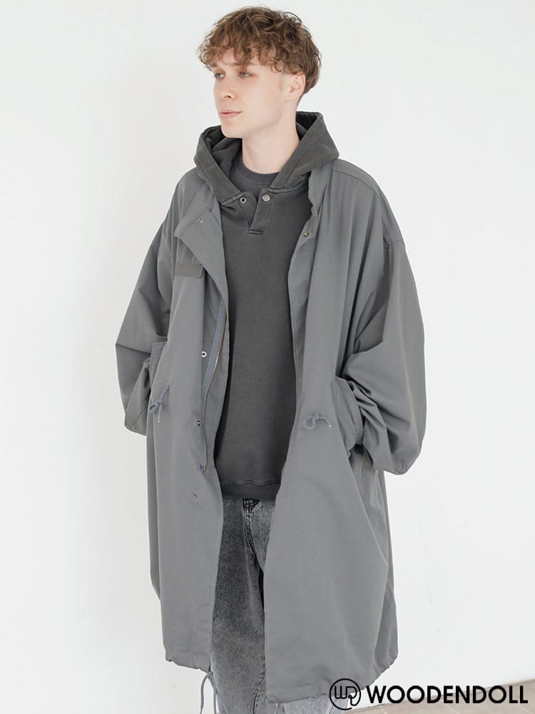 WOODEN DOLL (ウッディンドール) ノーカラー バルーンスリーブ モッズコート
