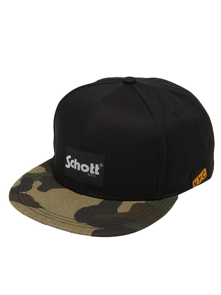 キャップ ロゴ プリント  FLAT BRIM CAP 帽子 ベースボールキャップ コットン ツバ 大きいサイズ メンズ