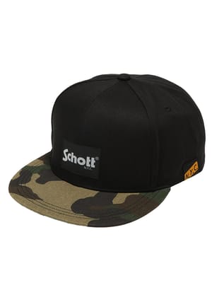 キャップ ロゴ プリント  FLAT BRIM CAP 帽子 ベースボールキャップ コットン ツバ 大きいサイズ メンズ