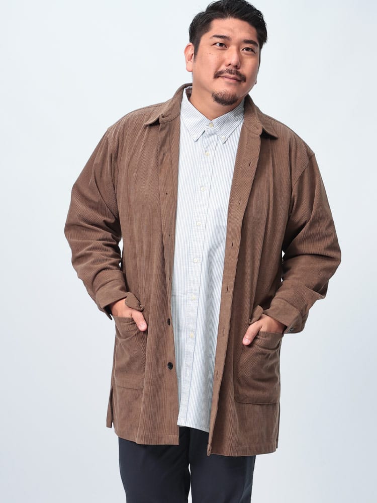 シャツコート 抗菌防臭 ストレッチ エステルコール アウター コート ジャケット ライトアウター 大きいサイズ メンズ