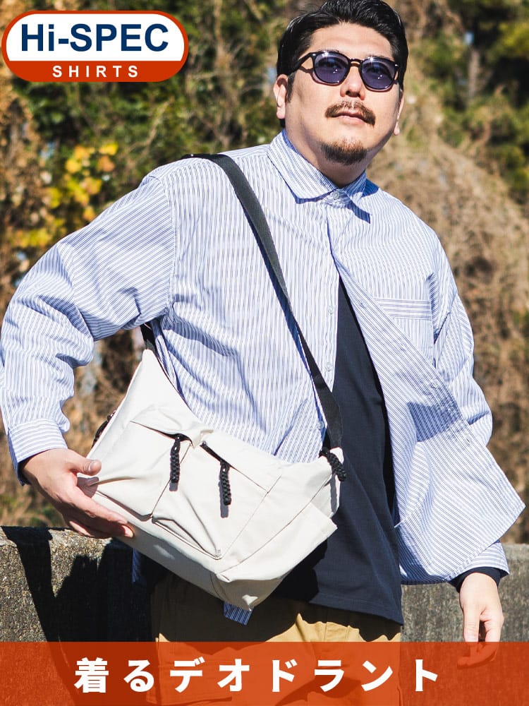 オーバーシャツ 消臭 抗菌 2WAYスリーブ ストレッチサッカー トップス 七分袖 カジュアルシャツ シンプル 春 大きいサイズ メンズ