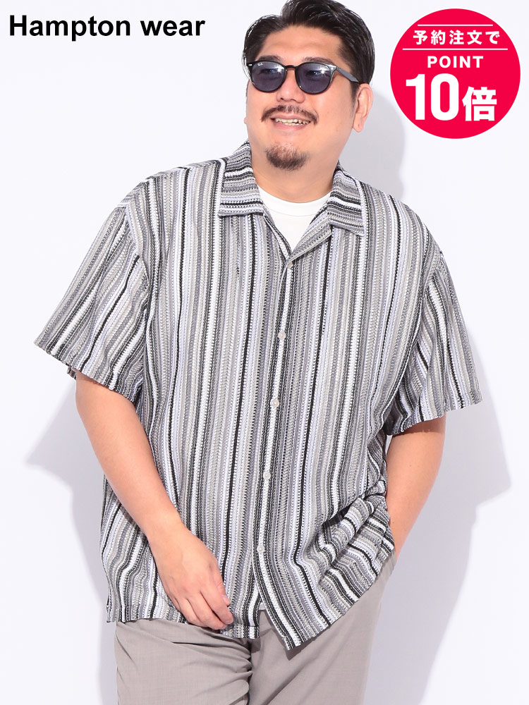 【予約販売】6月下旬より順次発送予定 バルファレース オープンカラー 半袖 開襟 シャツ 大きいサイズ メンズ
