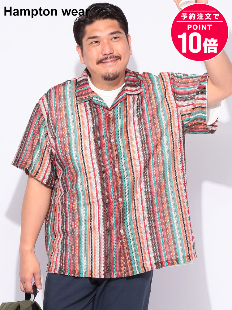 【予約販売】6月下旬より順次発送予定 バルファレース オープンカラー 半袖 開襟 シャツ 大きいサイズ メンズ