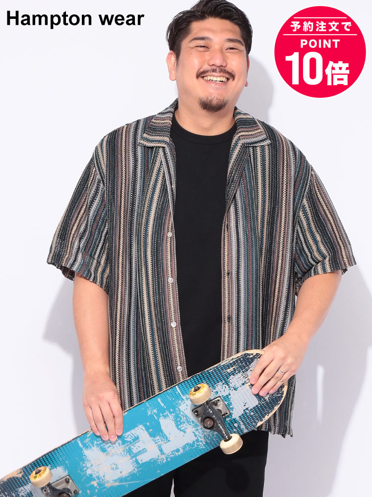 【予約販売】6月下旬より順次発送予定 バルファレース オープンカラー 半袖 開襟 シャツ 大きいサイズ メンズ