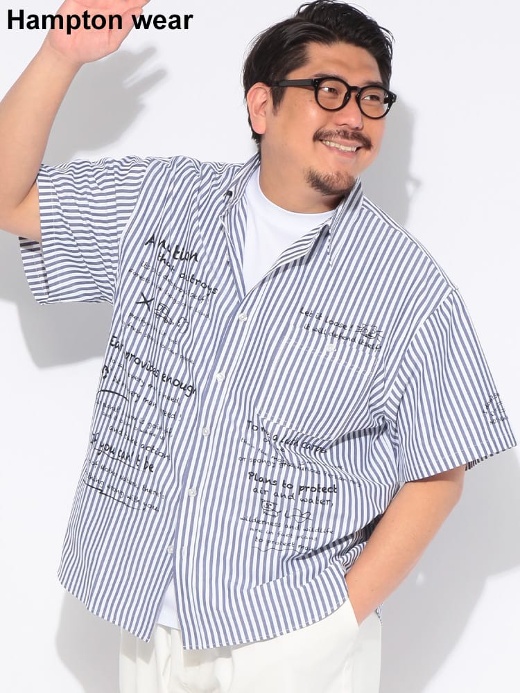 【WEB限定価格】シャツ 半袖 メンズ 大きいサイズ プリント ストライプ レギュラー トップス カジュアルシャツ 総柄 春 夏