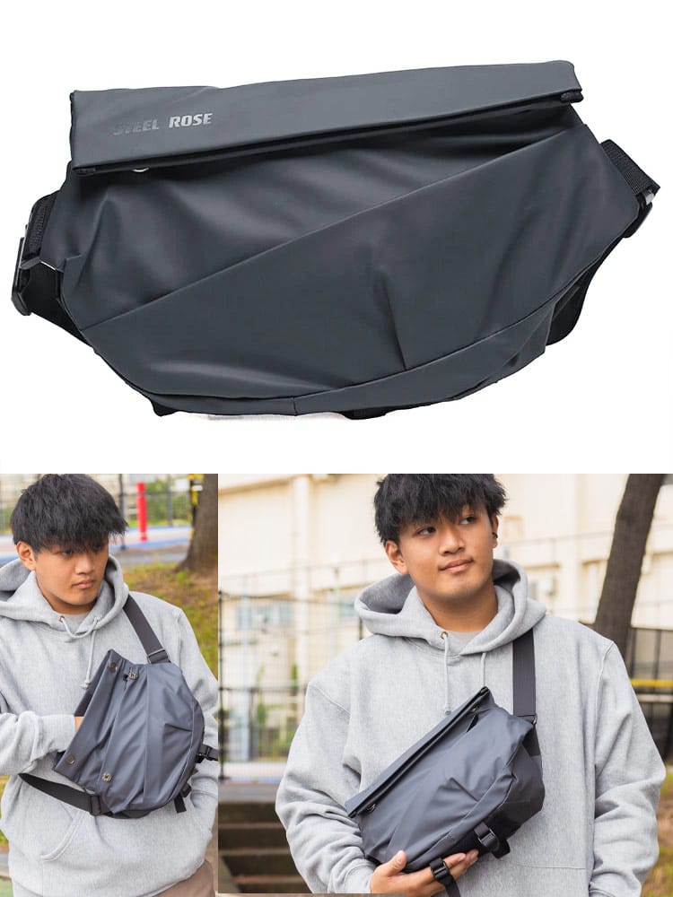 ボディバッグ ポケット フラップ マジックテープ ユニセックス 鞄 スポーツ 大きいサイズ メンズ