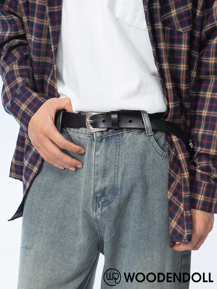 WOODENDOLL (ウッディンドール) 合成皮革 ピンバックル ウエスタンベルト BEL24AW116
