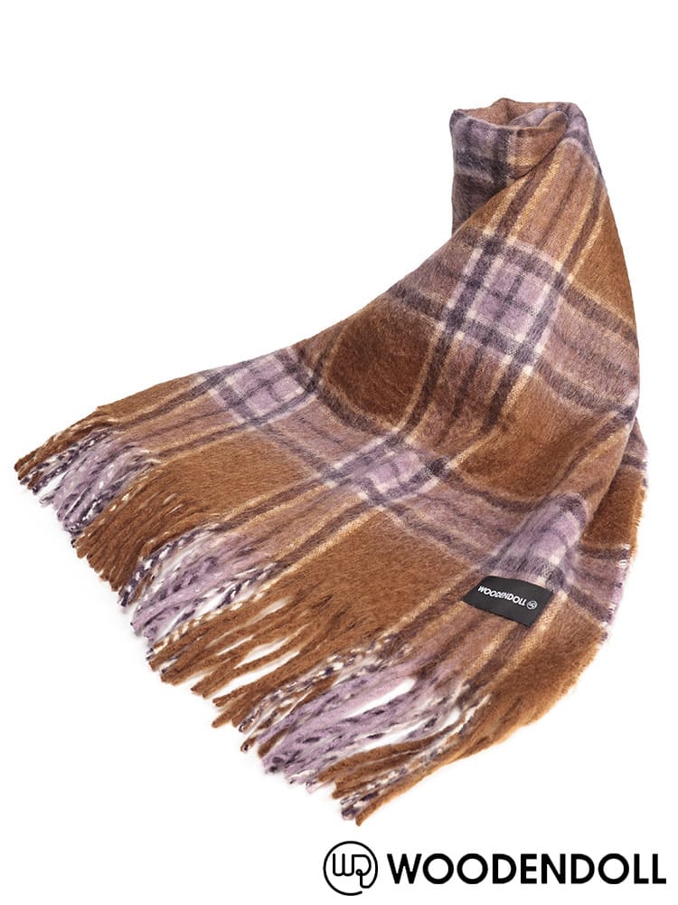 WOODENDOLL (ウッディンドール) チェック柄 起毛 大判 マフラー M24AW96