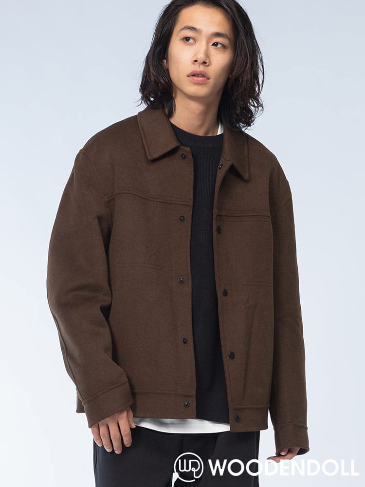 WOODENDOLL (ウッディンドール) ウール100％ ステッチデザイン フルボタン ジャケット JK24AW98