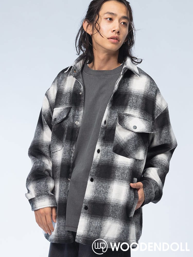 WOODENDOLL (ウッディンドール) チェック柄 ポケットデザイン フルボタン ブルゾン S24AW103
