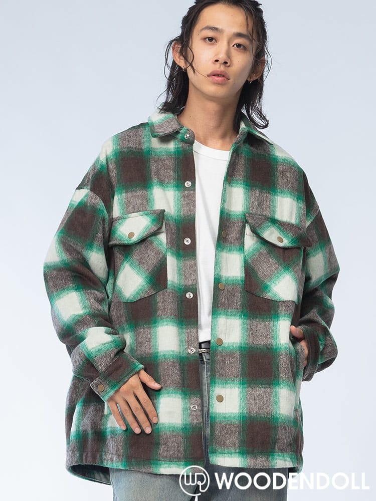WOODENDOLL (ウッディンドール) チェック柄 ポケットデザイン フルボタン ブルゾン S24AW103