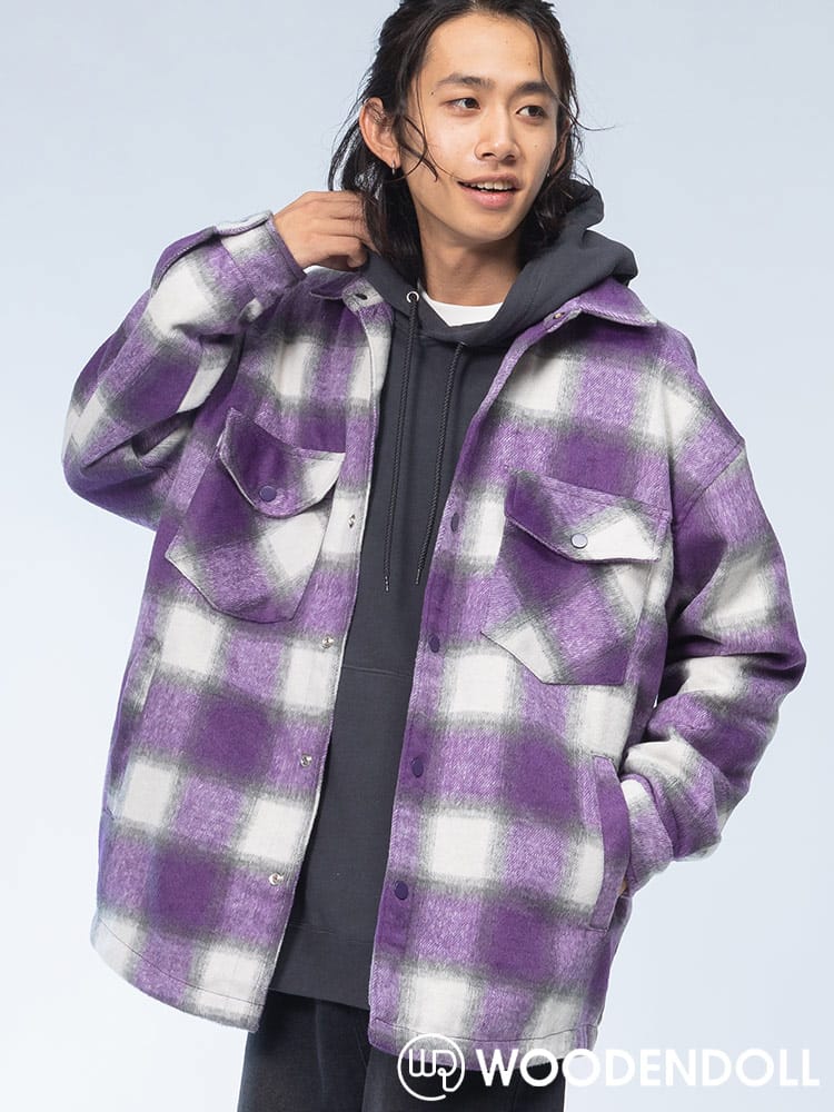 WOODENDOLL (ウッディンドール) チェック柄 ポケットデザイン フルボタン ブルゾン S24AW103