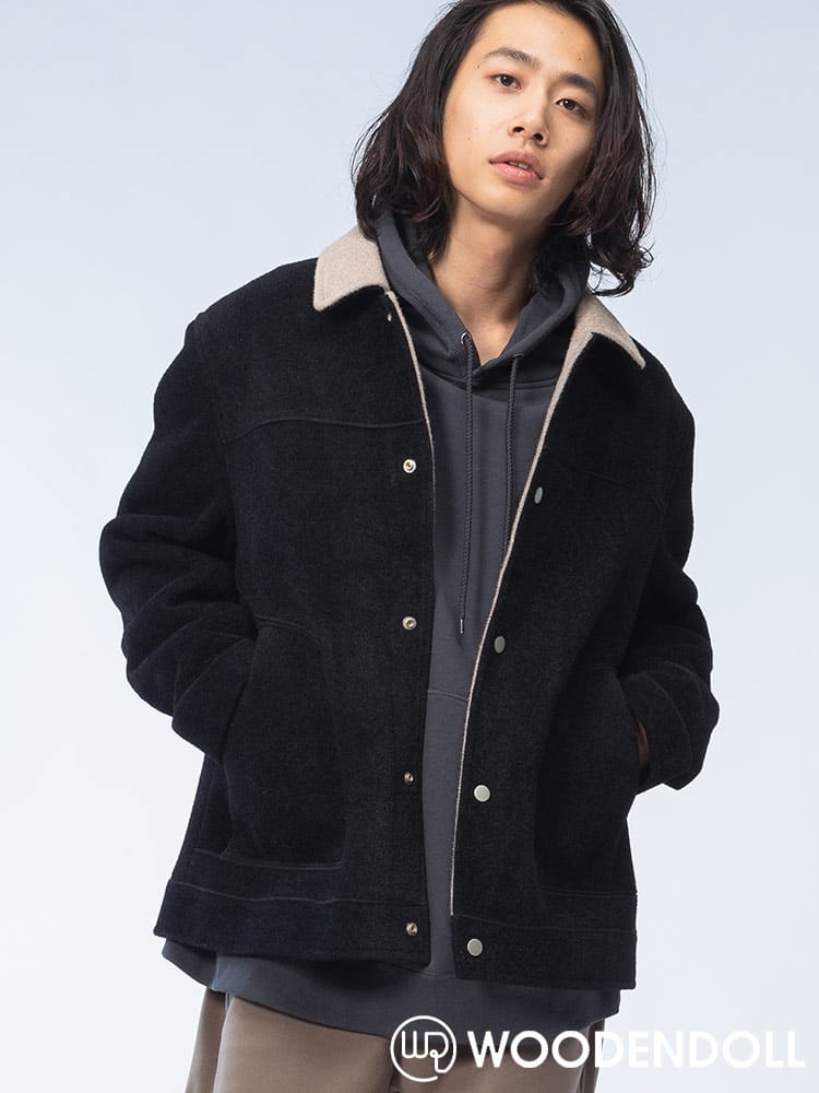 WOODENDOLL (ウッディンドール) ウールライク 衿切替 フルボタン ブルゾン JK24AW99