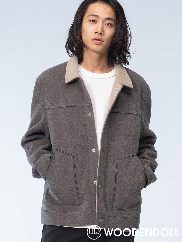 WOODENDOLL (ウッディンドール) ウールライク 衿切替 フルボタン ブルゾン JK24AW99